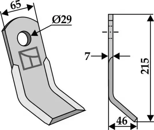Y-Messer 215x65mm